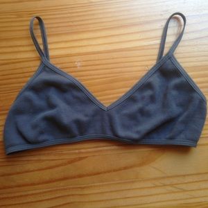 American Apparel grey shelf bralette.